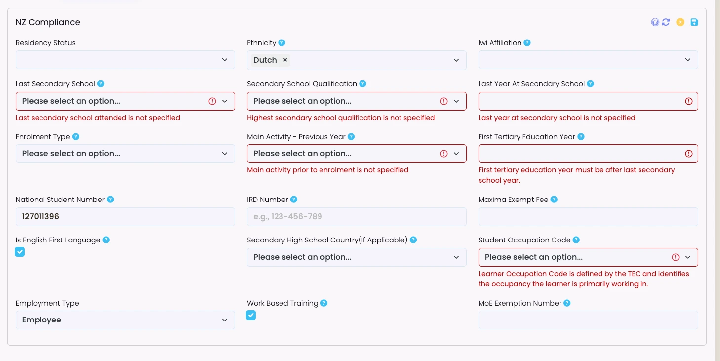 Student WBT Validation
