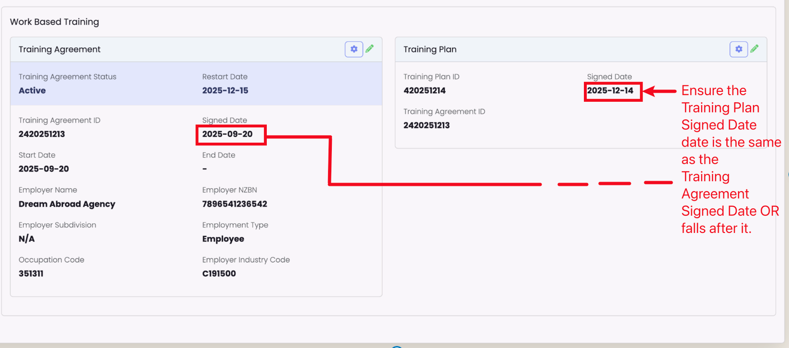 Screenshot: Figure 3. Signed Date