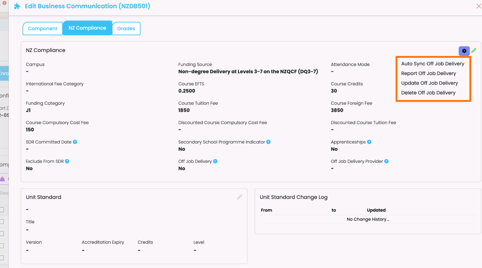 Screenshot: Figure 5. Reporting and Syncing Off Job Delivery